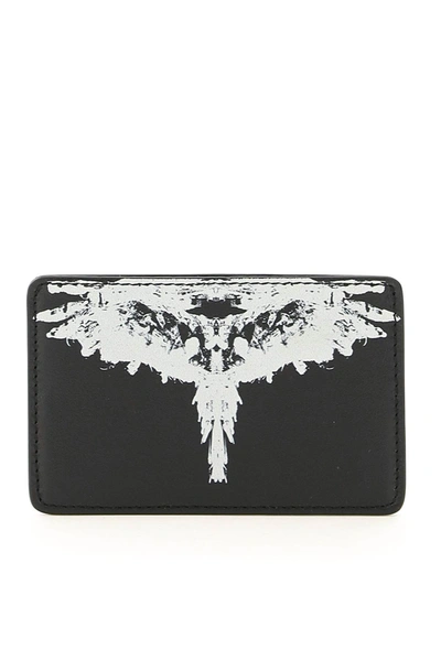 Marcelo Burlon County Of Milan Diagonal Wings Card Holder In Black,white