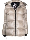 Canada Goose Logo-patch Feather-down Hooded Jacket In Nude