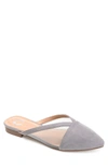 Journee Collection Women's Reeo Mesh Pointed Toe Slip On Mules In Grey