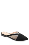 Journee Collection Women's Reeo Mesh Pointed Toe Slip On Mules In Black