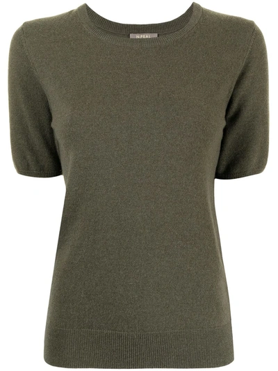 N•peal Crew-neck Cashmere T-shirt In 绿色