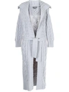 N•PEAL BELTED CABLE-KNIT CASHMERE CARDIGAN