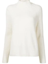N•peal Funnel-neck Cashmere Jumper In 白色