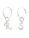 Raf Simons R & S Charm Hoop Earrings In Silver