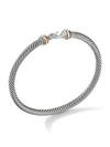 David Yurman 4mm Cable Classic Buckle Bracelet With 18k Gold In Yellow Gold