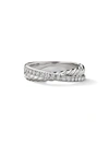 David Yurman Crossover Ring With Diamonds In Silver