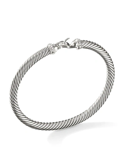 David Yurman Women's Cable Buckle Bracelet With Diamonds/5mm In Silver
