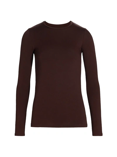 Majestic Soft Touch Long-sleeve Top In Aubergine