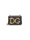 Dolce & Gabbana Micro D & G Girls Leather Shoulder Bag In Black