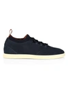Loro Piana Soho Walk Suede Sneakers In Dark Blue