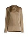 Kobi Halperin Nellie Silk-satin Blouse In Latte