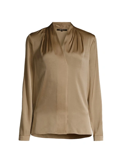 Kobi Halperin Nellie Silk-satin Blouse In Latte