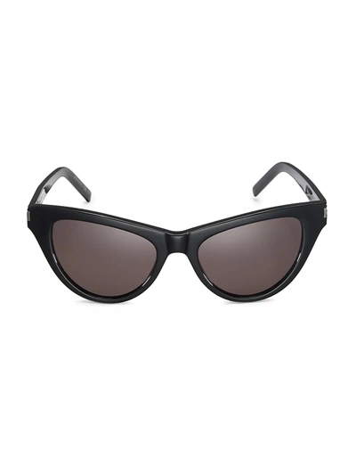 Saint Laurent Women's Cat Eye Sunglasses, 54mm In Black/black