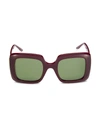 Gucci 52mm Rectangular Squared Sunglasses In Red