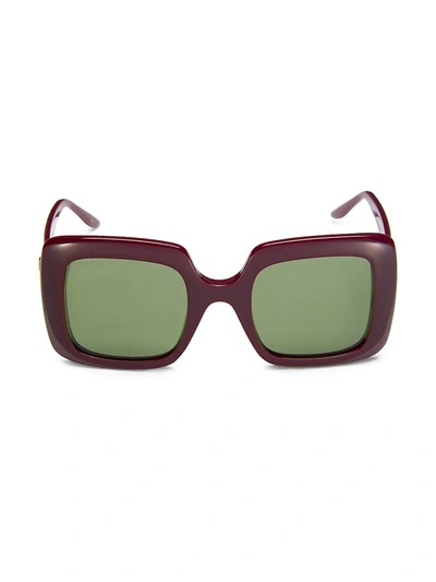 Gucci 52mm Rectangular Squared Sunglasses In Red
