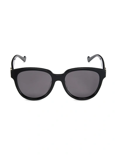 Gucci Double G 猫眼框太阳眼镜 In Black