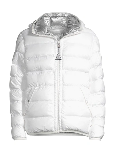 Moncler Freville Nylon Reversible Quilted Hooded Down Jacket In White