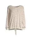 Barefoot Dreams Cozychic Ultra Lite Drawstring Sweatshirt In Cream Stone