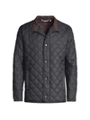Peter Millar Suffolk Microfibre-trimmed Quilted Shell Jacket In Black