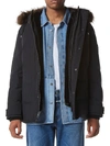 Andrew Marc Bremen Fur Trim Puffer Jacket In Black