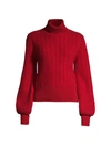 Elie Tahari Cashmere Turtleneck Sweater In Scarlet