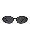 Celine 52mm Oval Sunglasses In Shiny Black Smoke