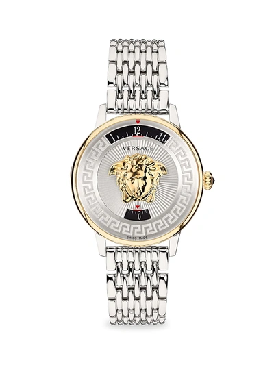Versace Medusa Icon Stainless Steel Bracelet Watch In Grey