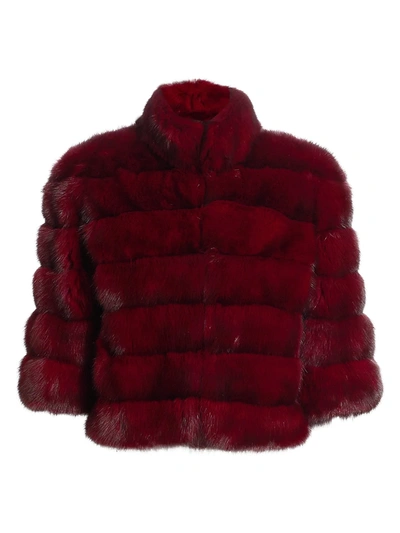 The Fur Salon Sable Fur Crop Jacket In Red