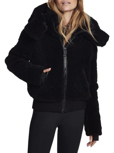 Sam Nala Sherpa Hooded Jacket In 黑色
