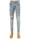 Amiri Leopard Thrasher Five-pocket Jeans In Clay Indigo