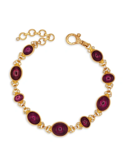 Gurhan Women's Rubellite, Diamond & 24k Yellow Gold Bracelet