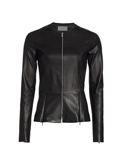 The Row Anasta Leather Zip-front Jacket In Black