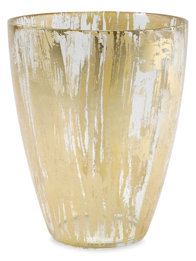 Vietri Rufolo Glass Gold Brushstroke Vase