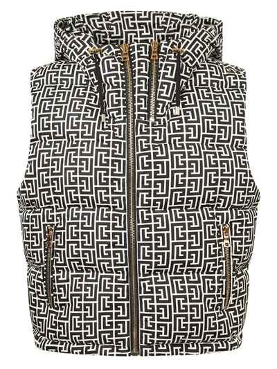 Balmain Branded Gilet In Grey