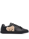 Palm Angels Black Teddy Bear Tennis Sneakers In Black,brown