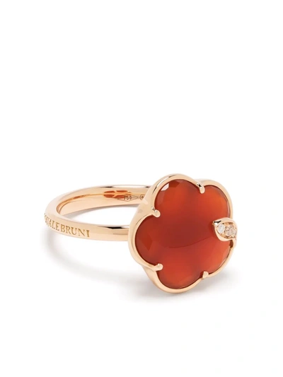 Pasquale Bruni 18kt Rose Gold Petit Joli Carnelian And Diamond Ring In Red/rose Gold