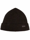 Barbour Logo-patch Knitted Beanie In Grün