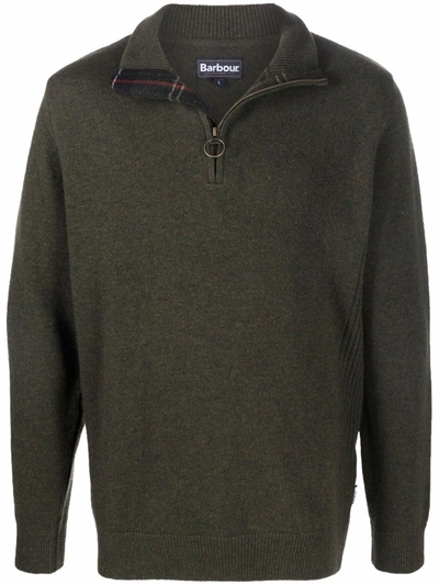 Barbour Half Zip Sweater Holden In Gray