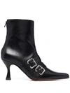 KALDA BUCKLED-DETAIL ANKLE BOOTS