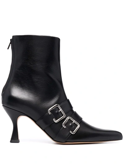 Kalda Buckled-detail Ankle Boots In Black
