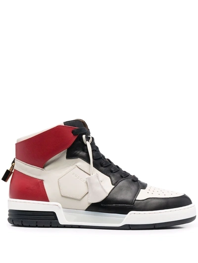 Buscemi White Leather Air Jon Hi Trainers