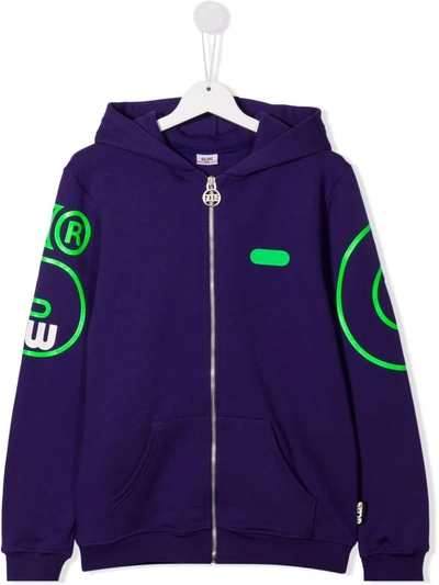 Gcds Teen Logo-print Hooded Jacket In Purple