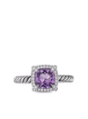 DAVID YURMAN STERLING SILVER PETITE CHATELAINE AMETHYST AND DIAMOND RING