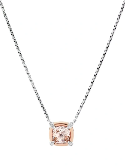 David Yurman 18kt Rose Gold And Sterling Silver Petite Chatelaine Diamond Necklace