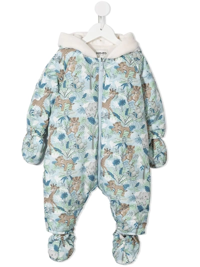 Kenzo Babies' Animal-print All In One In Blue