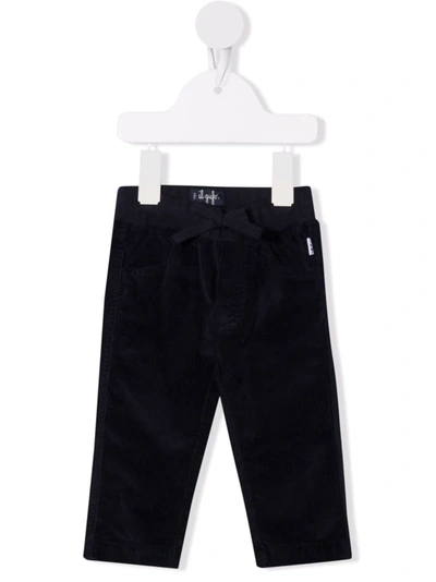Il Gufo Babies' Ribbed Trousers With Drawstring In Blue