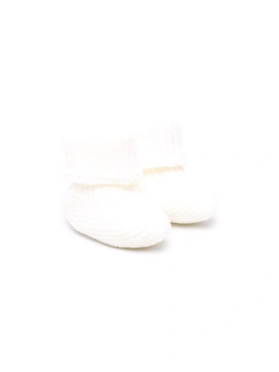 Il Gufo Babies' Ribbed Turn-up Pre-walkers In White