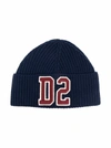 DSQUARED2 LOGO EMBROIDERED BEANIE HAT