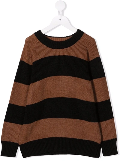 Molo Teen Striped Cotton-wool Jumper In Brown
