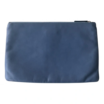 Pre-owned Jil Sander Leather Clutch Bag In Blue